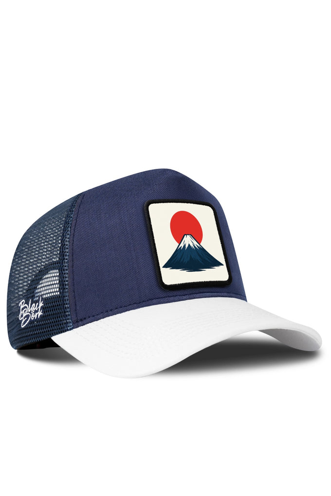Japonya Logolu Cordura Beyaz-Lacivert Trucker Şapka