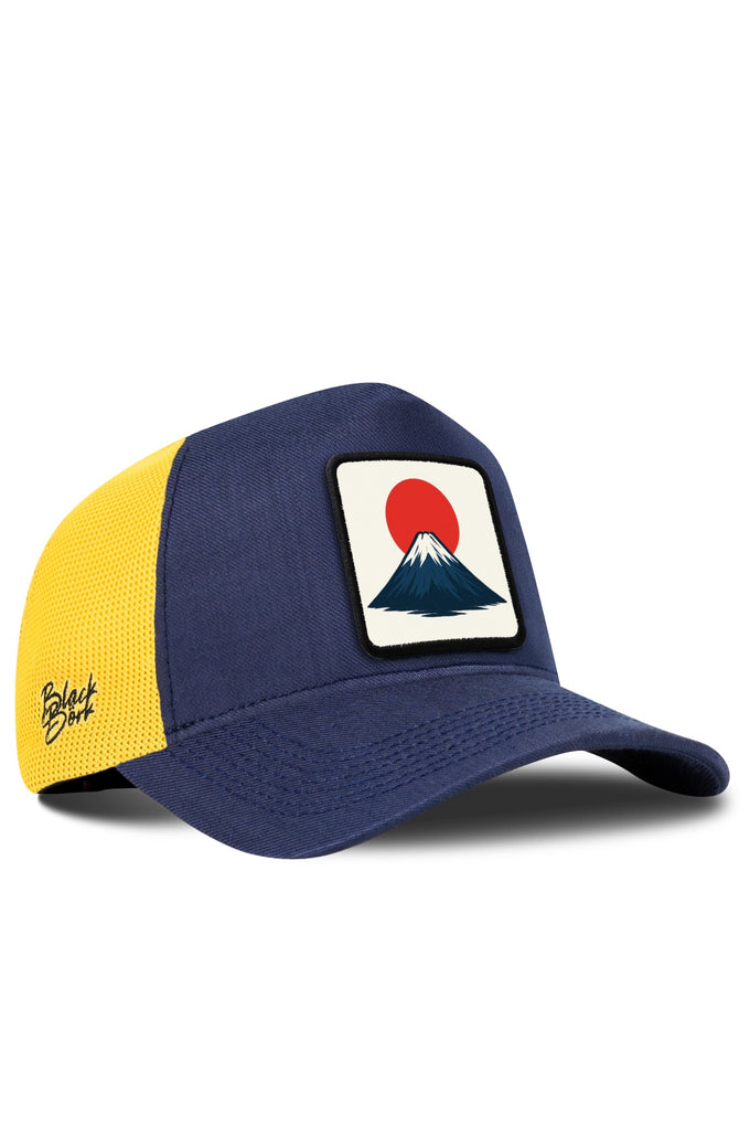 Japonya Logolu Cordura Lacivert-Sarı Trucker Şapka