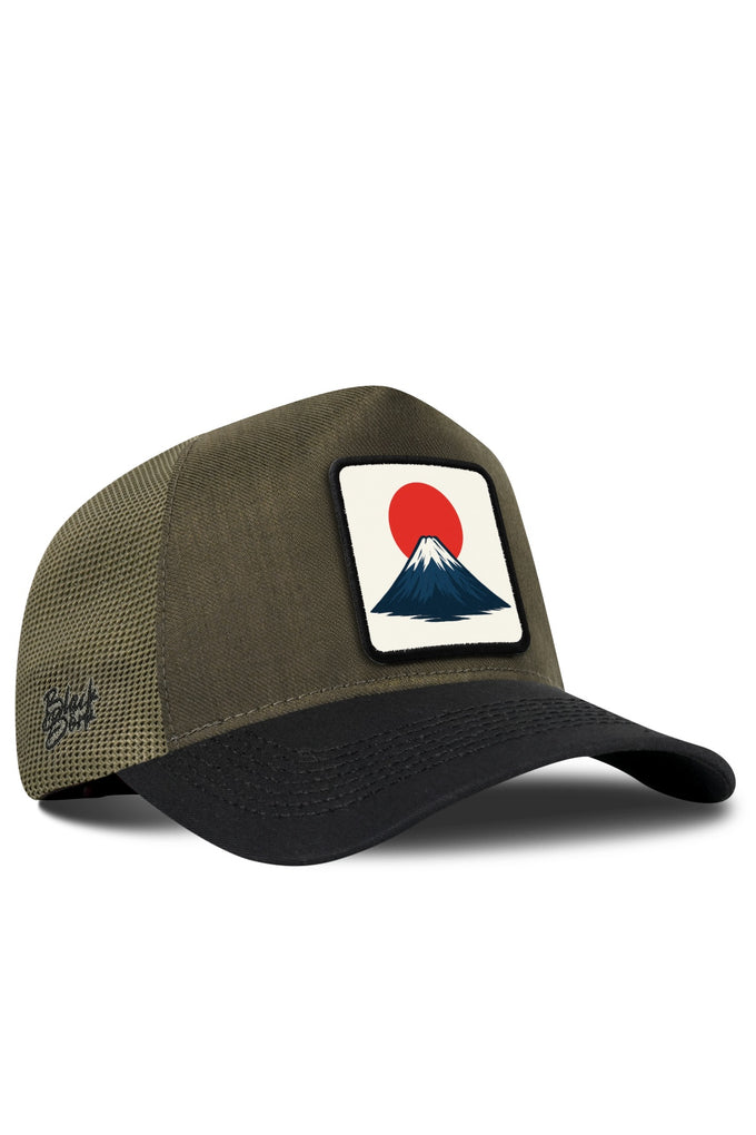 Japonya Logolu Cordura Siyah-Haki Trucker Şapka