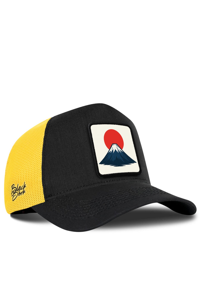 Japonya Logolu Cordura Siyah-Sarı Trucker Şapka