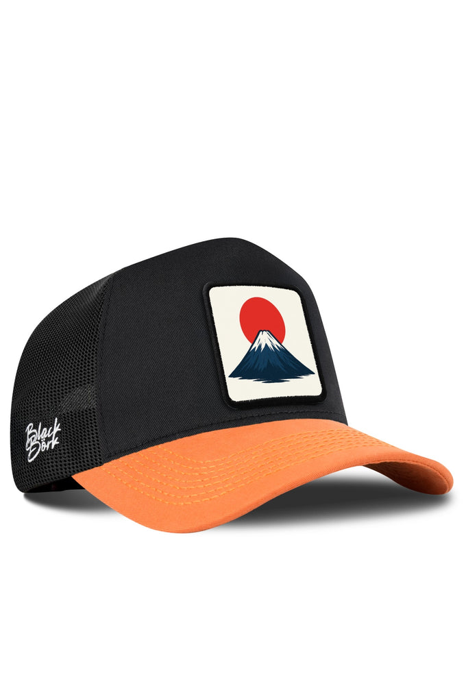 Japonya Logolu Kiremit-Siyah Trucker Şapka
