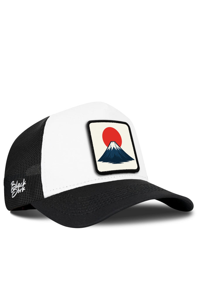 Japonya Logolu Siyah-Beyaz Trucker Şapka