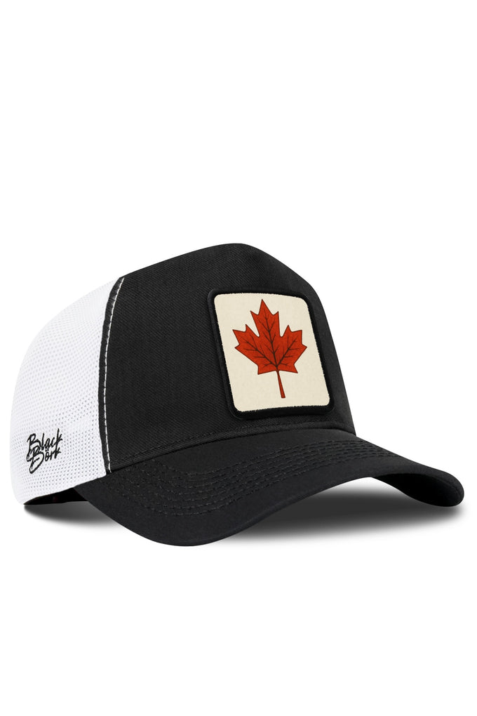 Kanada Logolu Cordura Siyah-Beyaz Trucker Şapka