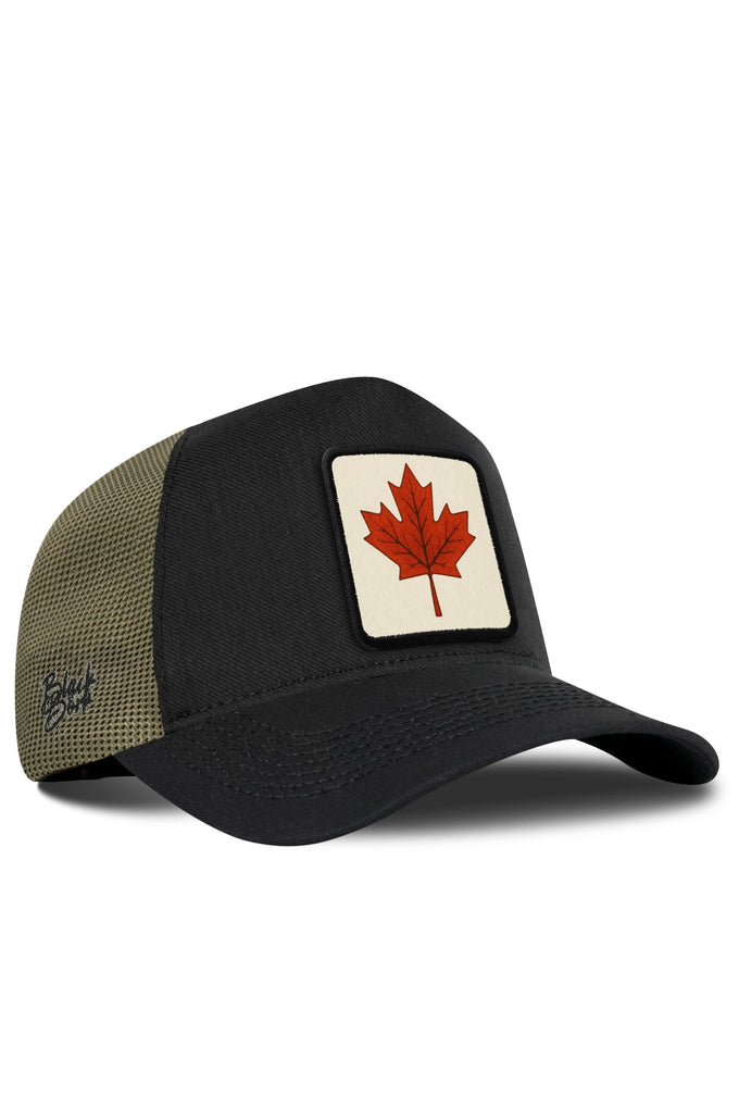 Kanada Logolu Cordura Siyah-Haki Trucker Şapka