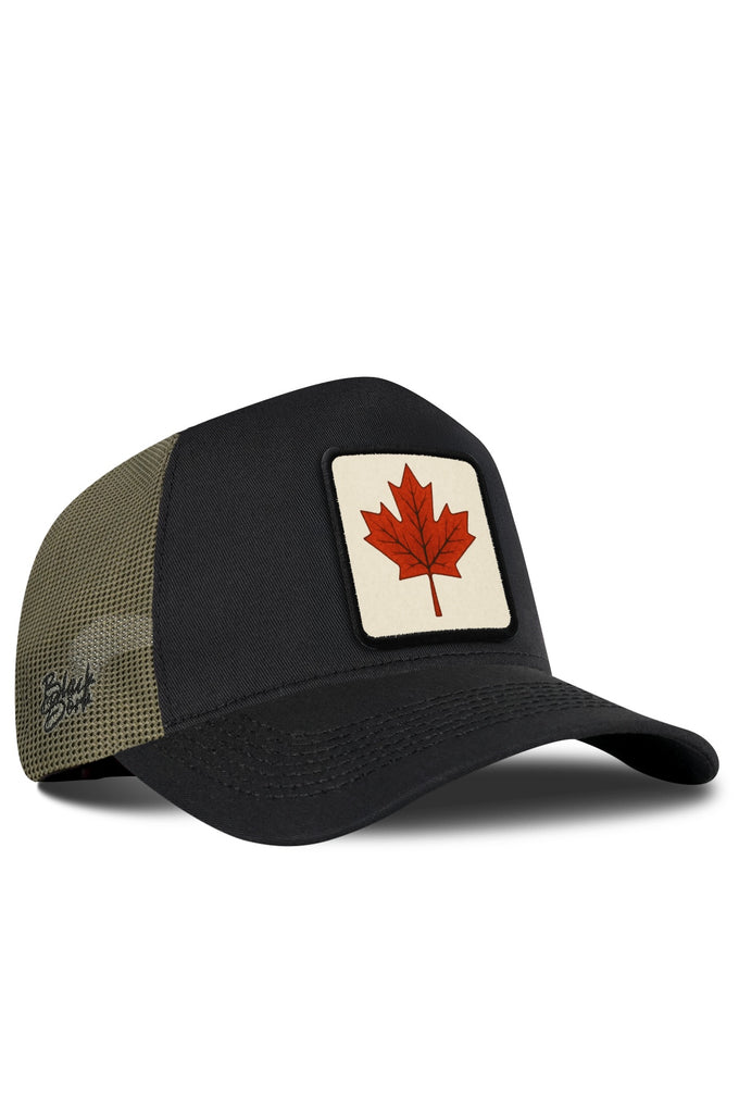 Kanada Logolu Haki-Siyah Trucker Şapka