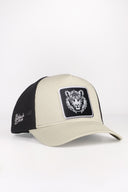 Kaplan Logolu Bej-Siyah Trucker Şapka