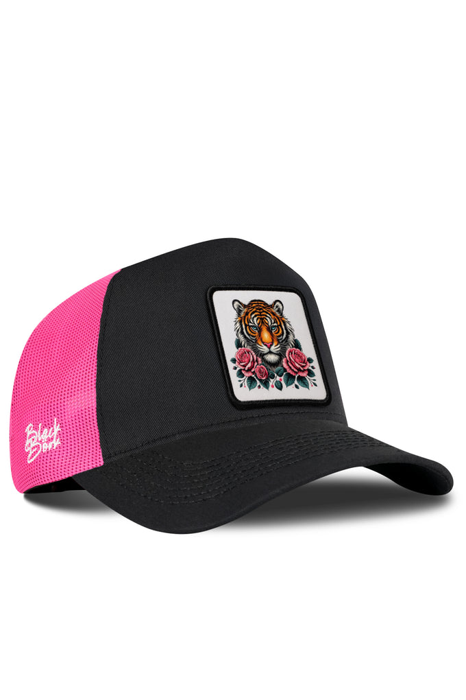 Kaplan Logolu Siyah-Pembe Trucker Şapka