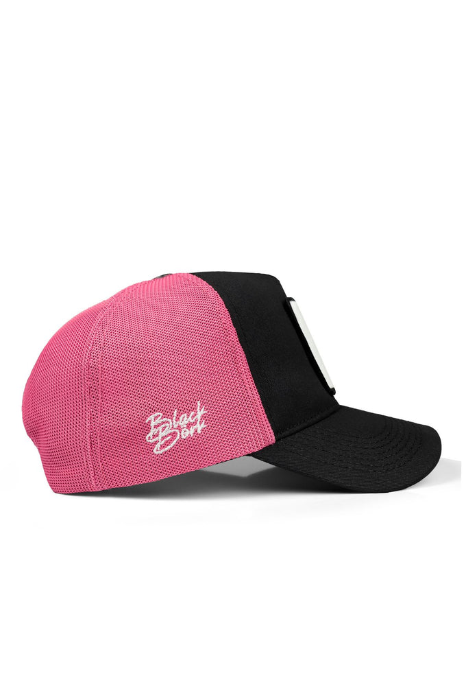 Kaplan Logolu Siyah-Pembe Trucker Şapka