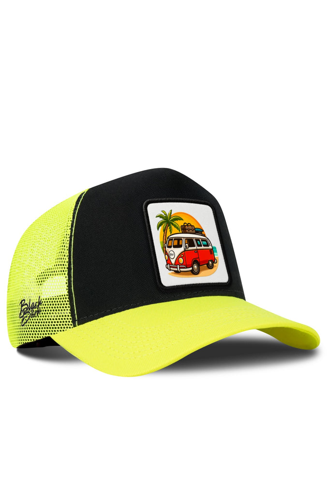 Karavan Logolu Neon-Siyah Trucker Şapka