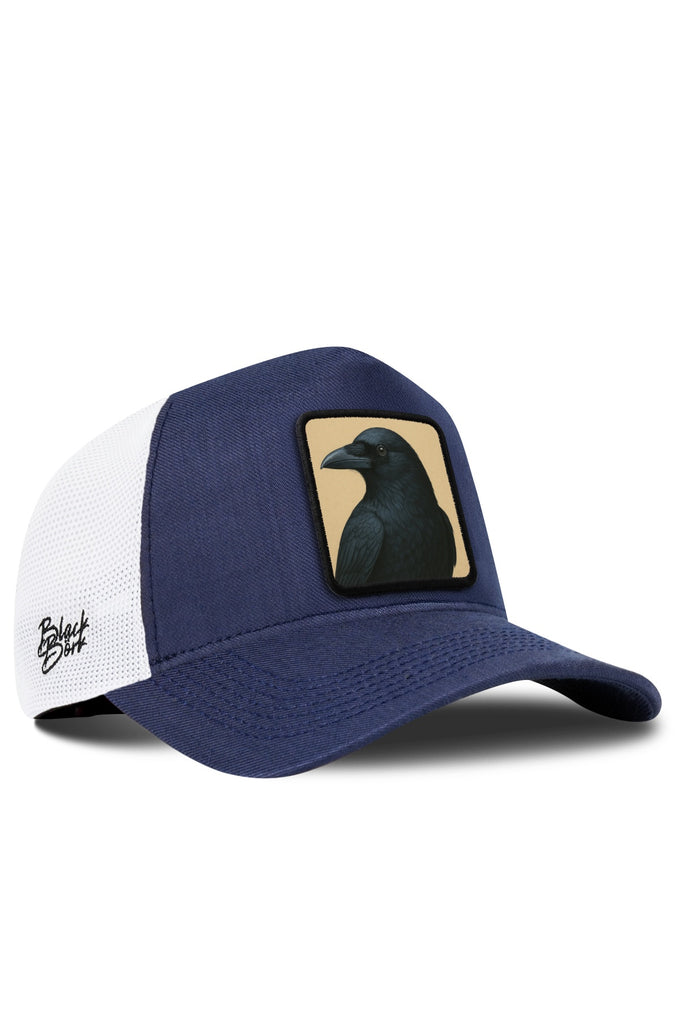 Karga Logolu Cordura Lacivert-Beyaz Trucker Şapka