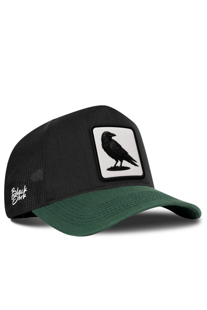 Karga Logolu Cordura Petrol Yeşili-Siyah Trucker Şapka