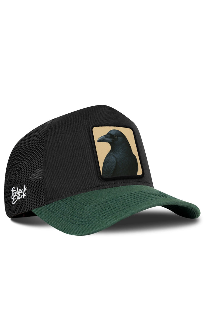 Karga Logolu Cordura Petrol Yeşili-Siyah Trucker Şapka