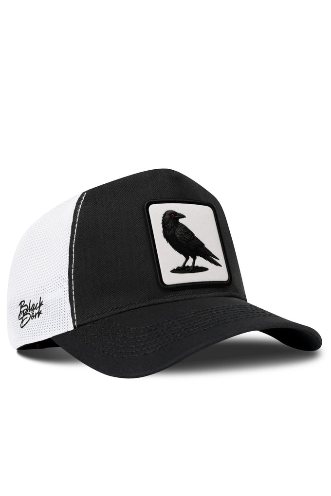 Karga Logolu Cordura Siyah-Beyaz Trucker Şapka