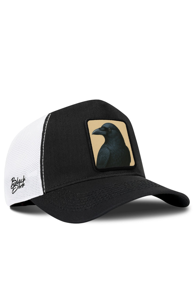 Karga Logolu Cordura Siyah-Beyaz Trucker Şapka