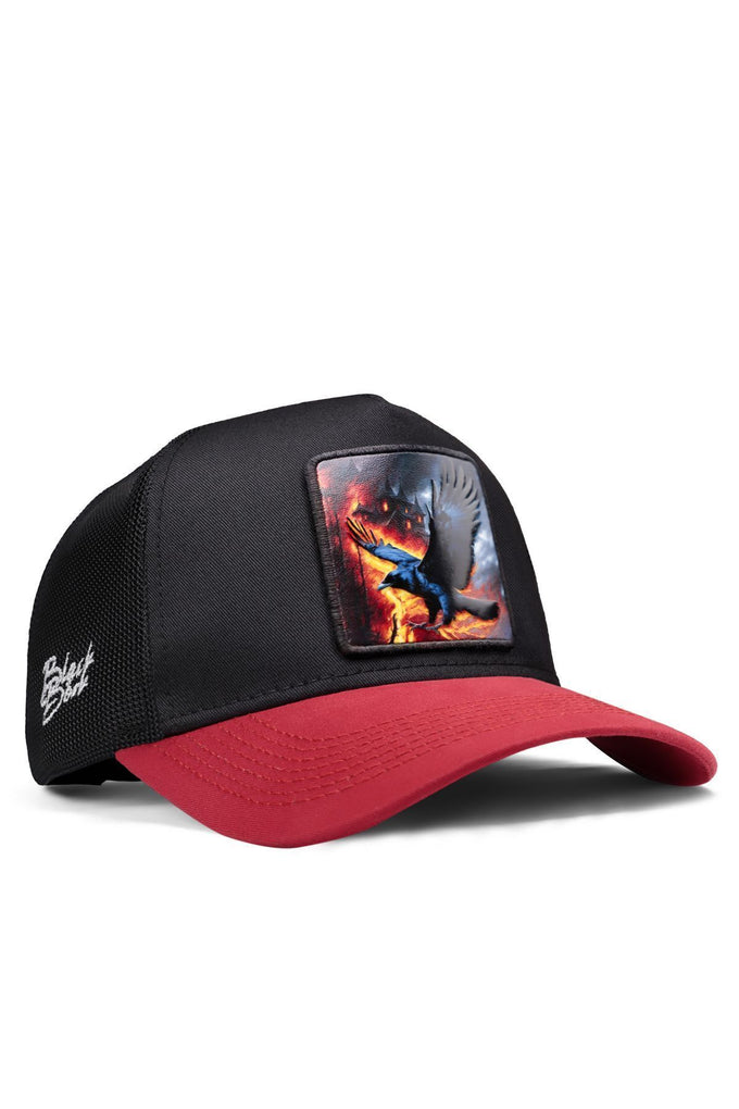 karga-logolu-kirmizi-siyah-trucker-sapka-2418 - BlackBörk TR