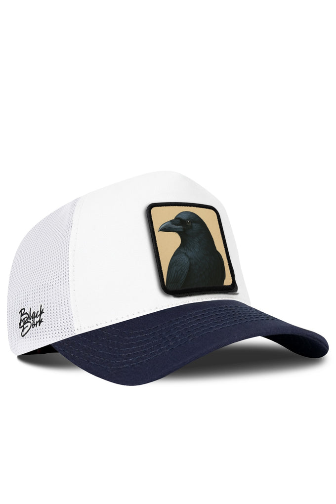 Karga Logolu Lacivert-Beyaz Trucker Şapka