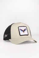 Kartal Logolu Bej-Siyah Trucker Şapka