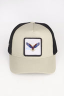 Kartal Logolu Bej-Siyah Trucker Şapka
