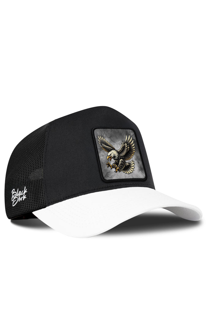 Kartal Logolu Beyaz-Siyah Trucker Şapka