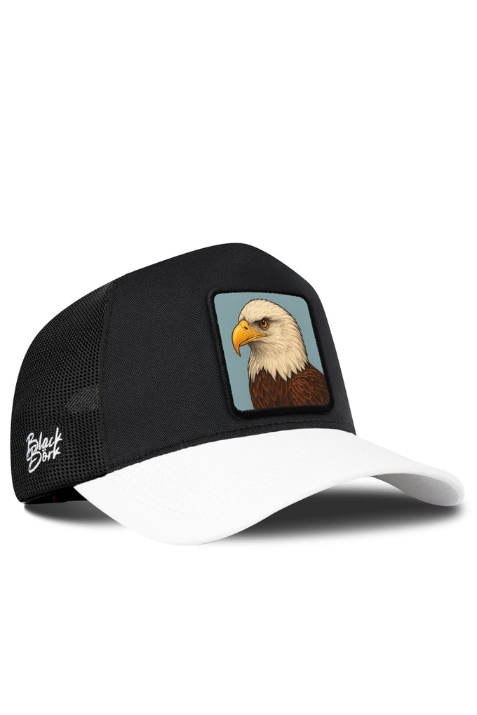 Kartal Logolu Beyaz-Siyah Trucker Şapka