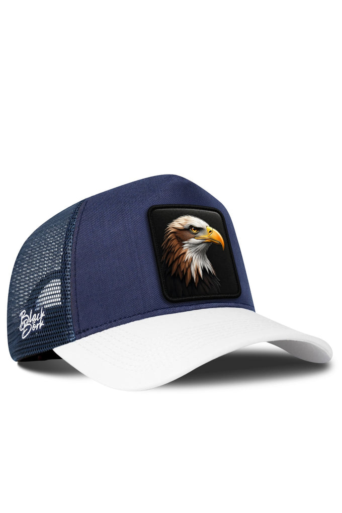 Kartal Logolu Cordura Beyaz-Lacivert Trucker Şapka