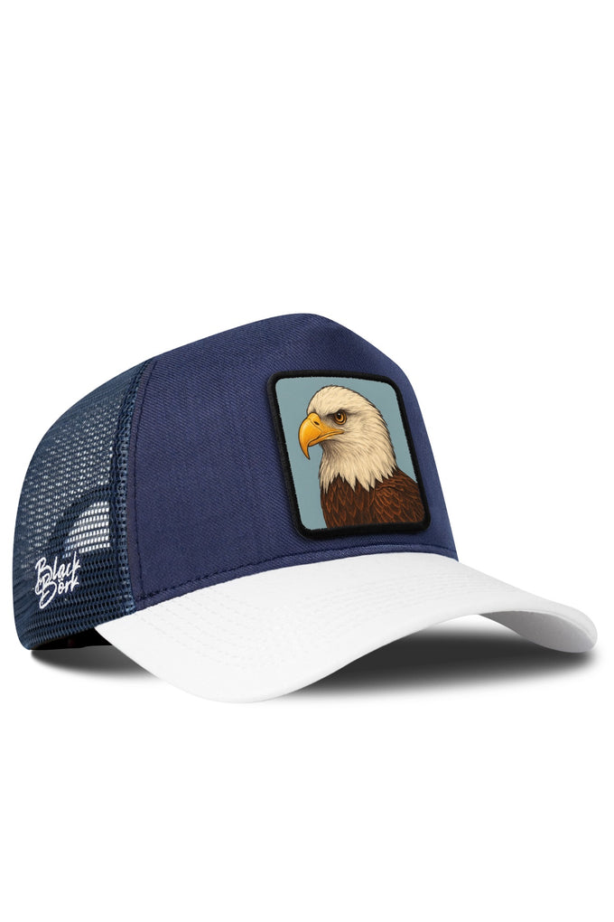Kartal Logolu Cordura Beyaz-Lacivert Trucker Şapka