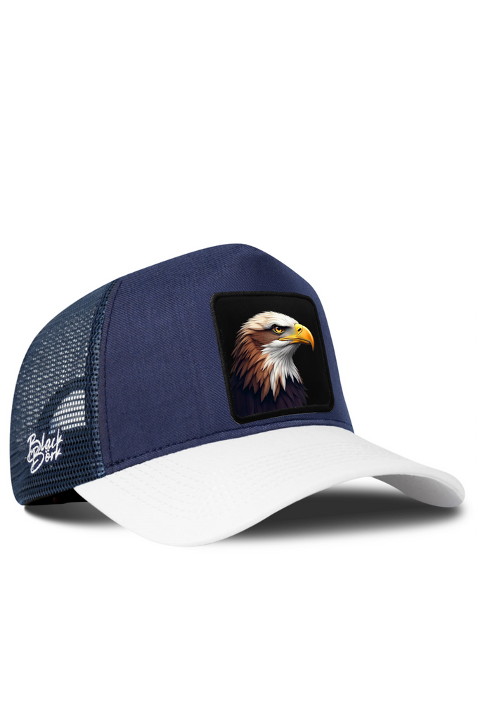 Kartal Logolu Cordura Beyaz-Lacivert Trucker Şapka