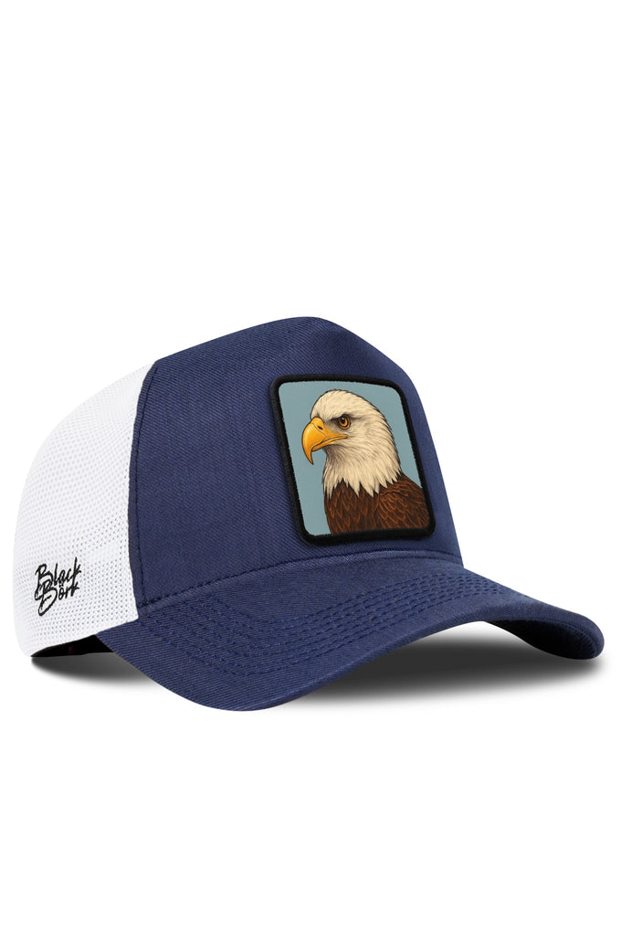 Kartal Logolu Cordura Lacivert-Beyaz Trucker Şapka