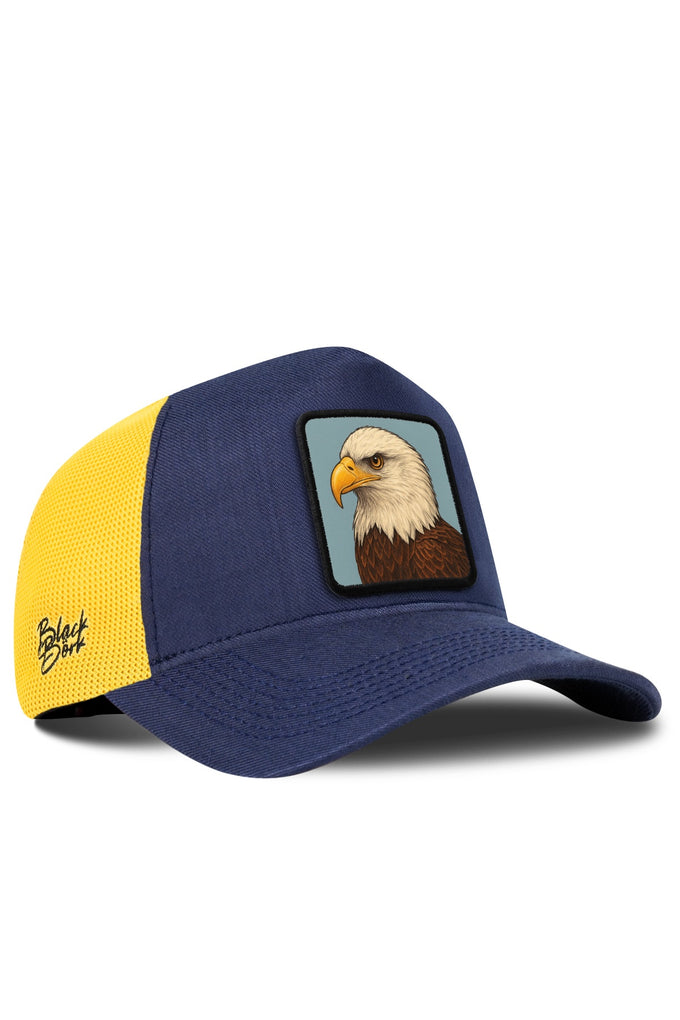 Kartal Logolu Cordura Lacivert-Sarı Trucker Şapka