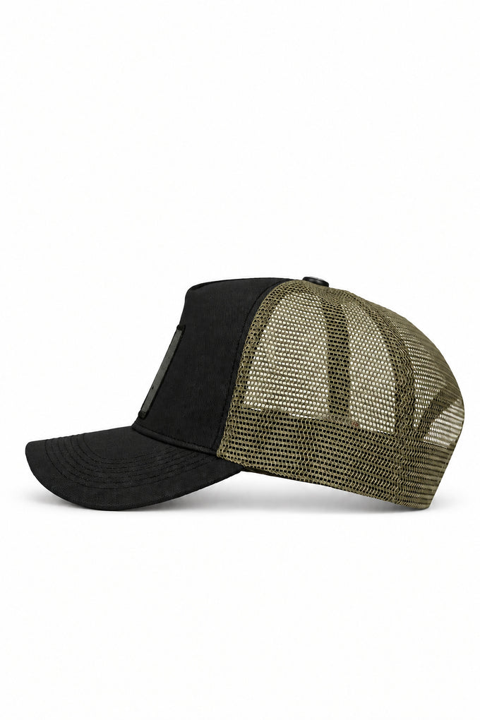 Kartal Logolu Cordura Siyah-Haki Trucker Şapka