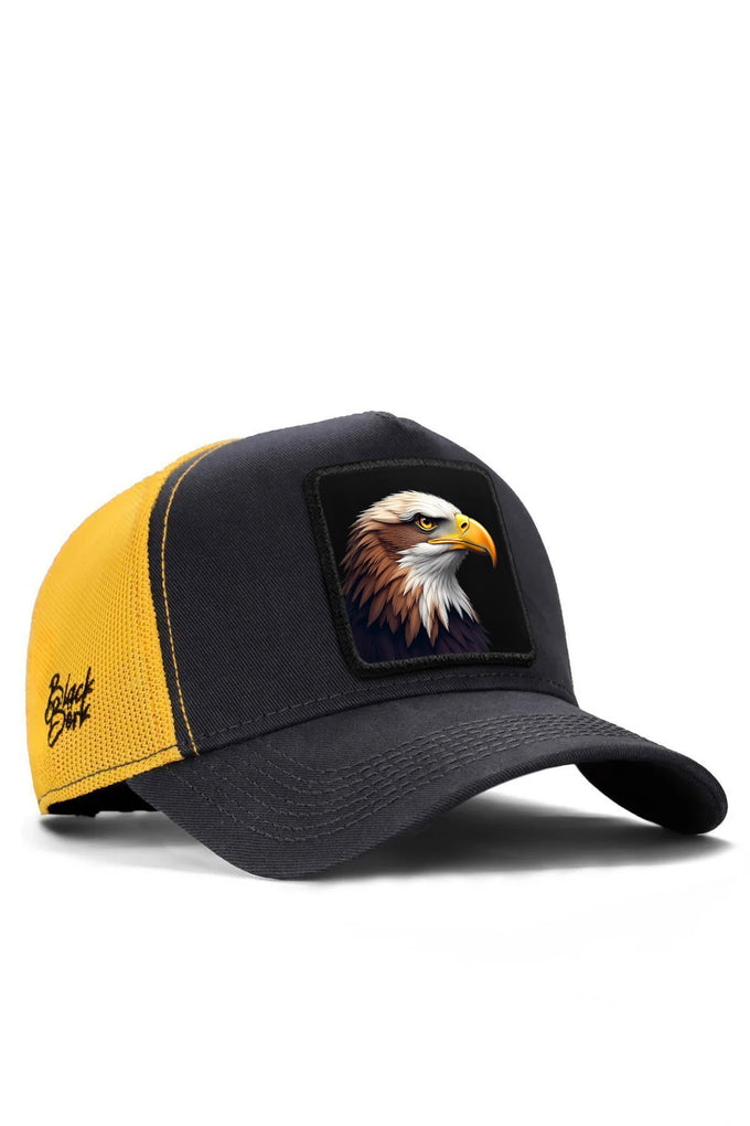 kartal-logolu-koyu-antrasit-sari-trucker-sapka-2177 - BlackBörk TR