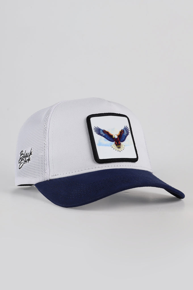 kartal-logolu-lacivert-beyaz-trucker-sapka-3133 - BlackBörk TR