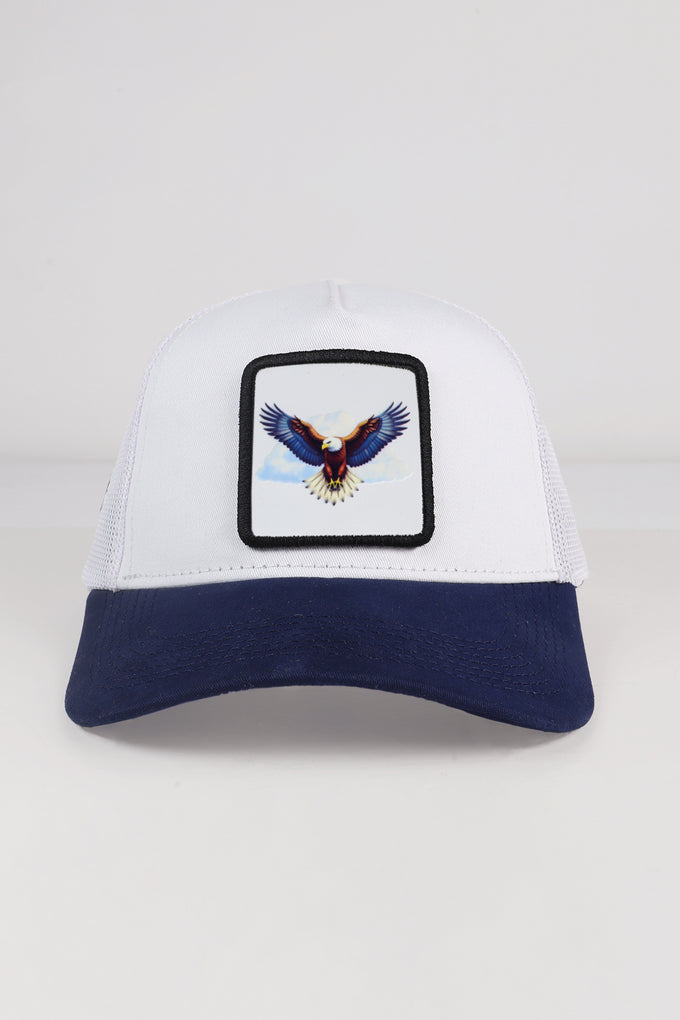 kartal-logolu-lacivert-beyaz-trucker-sapka-3134 - BlackBörk TR