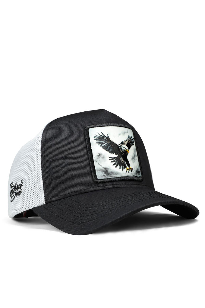 Kartal Logolu Siyah-antrasit Trucker Şapka