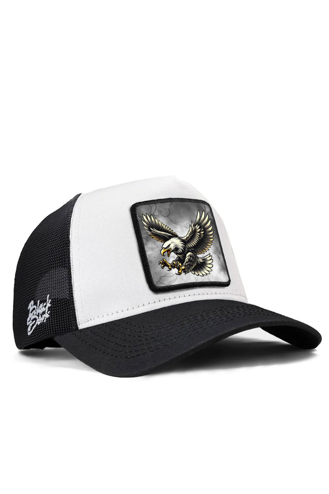 kartal-logolu-siyah-beyaz-trucker-sapka-2593 - BlackBörk TR