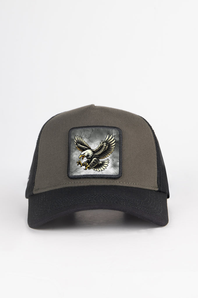 kartal-logolu-siyah-haki-trucker-sapka-3827 - BlackBörk TR