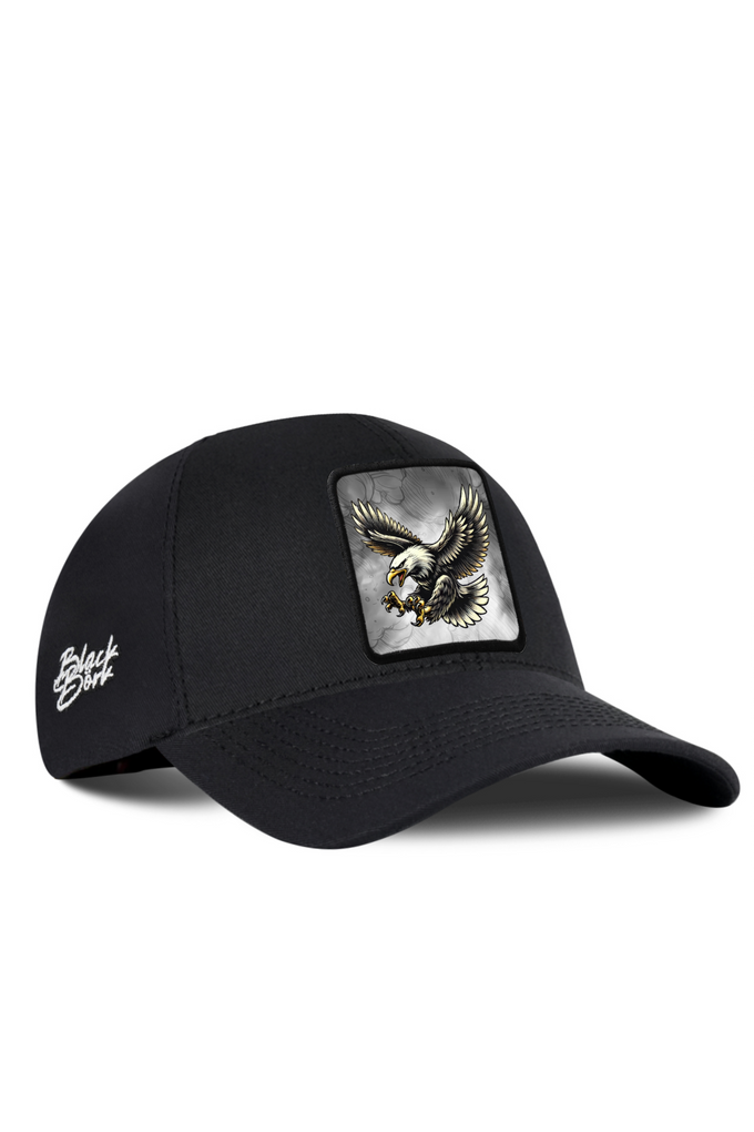 Eagle Logo Black Six Baseball Cap