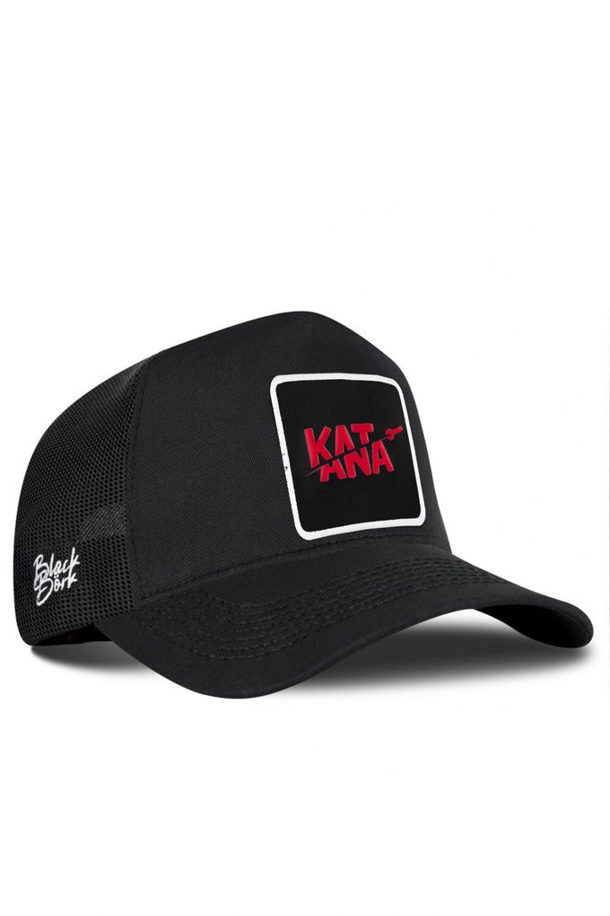 Katana Logolu Siyah Trucker Şapka