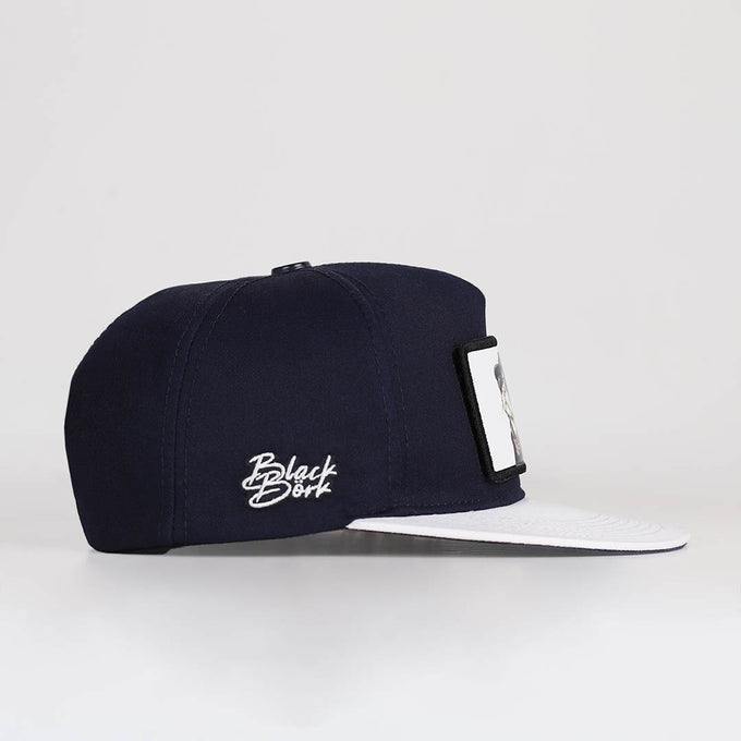 kedi-logolu-beyaz-lacivert-hip-hop-sapka-3636 - BlackBörk TR