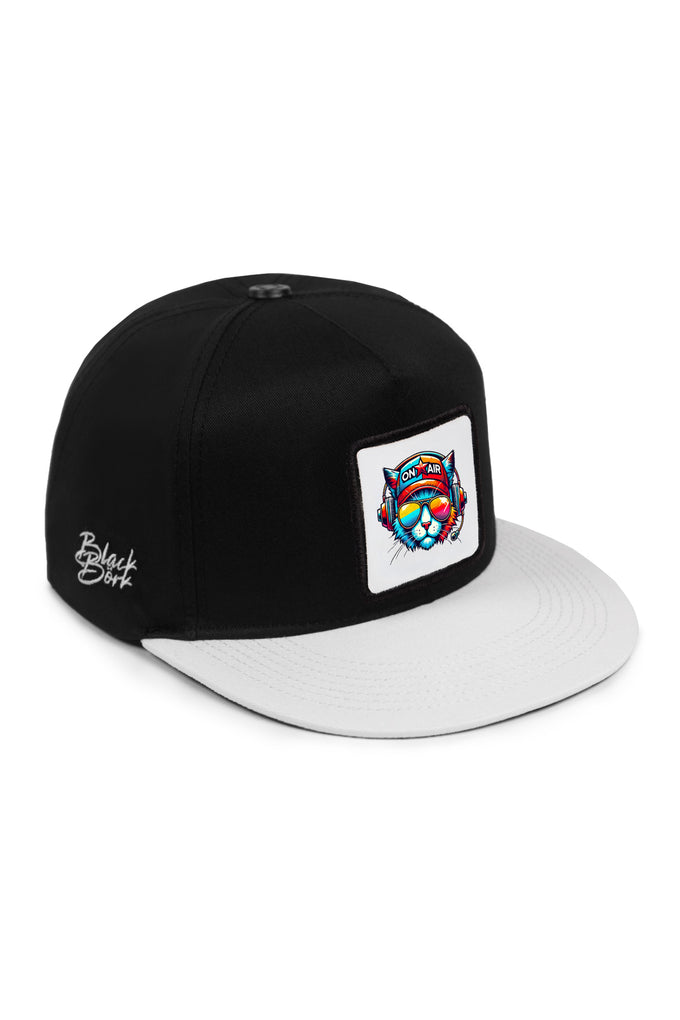 kedi-logolu-beyaz-siyah-hip-hop-sapka-5792 - BlackBörk TR
