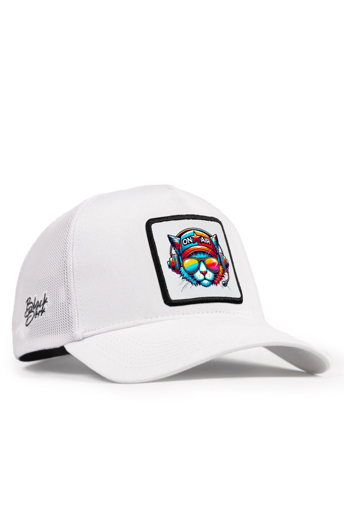 kedi-logolu-beyaz-trucker-sapka-5641 - BlackBörk TR