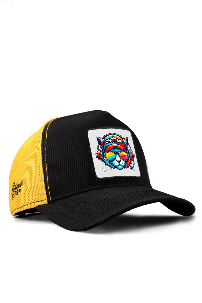 kedi-logolu-cordura-siyah-pembe-trucker-sapka-5561 - BlackBörk TR