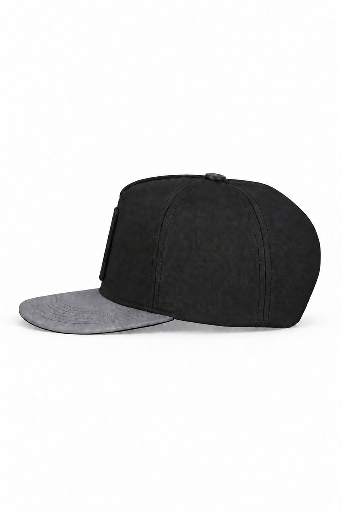 Grey-Black Hip Hop Cap with Cat Logo