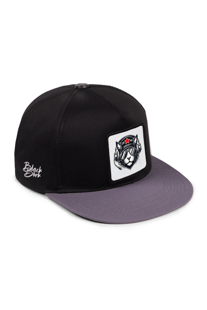 kedi-logolu-gri-siyah-hip-hop-sapka-5793 - BlackBörk TR