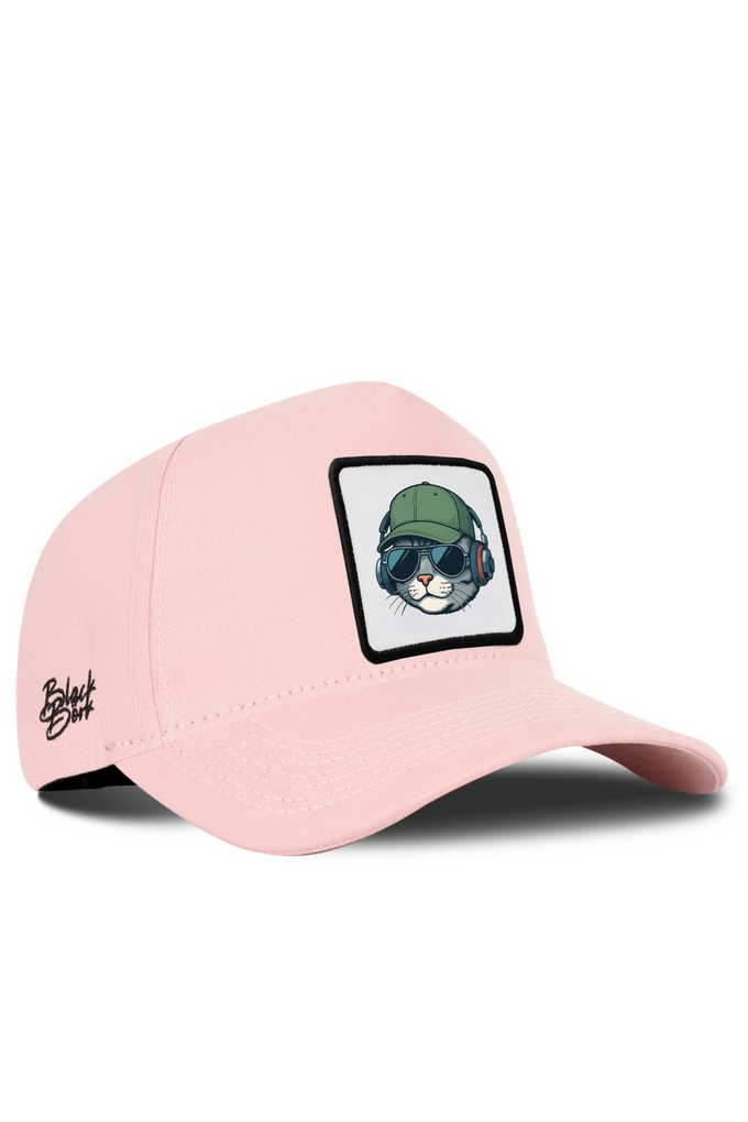 Salmon Baseball Cap with Cat Logo