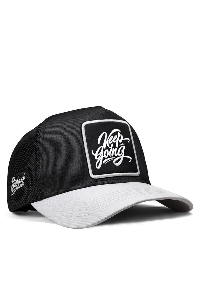keep-going-logolu-beyaz-siyah-trucker-sapka-2277 - BlackBörk TR