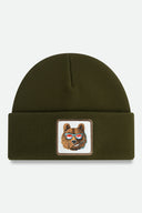 Khaki Beanie with Bear Logo