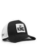 King Logolu Cordura Siyah-Beyaz Trucker Şapka