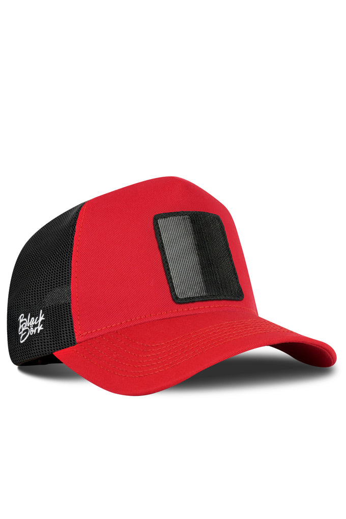 Kırmızı-Siyah Trucker Şapka