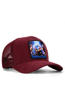 Kirpi Logolu Bordo Trucker Şapka